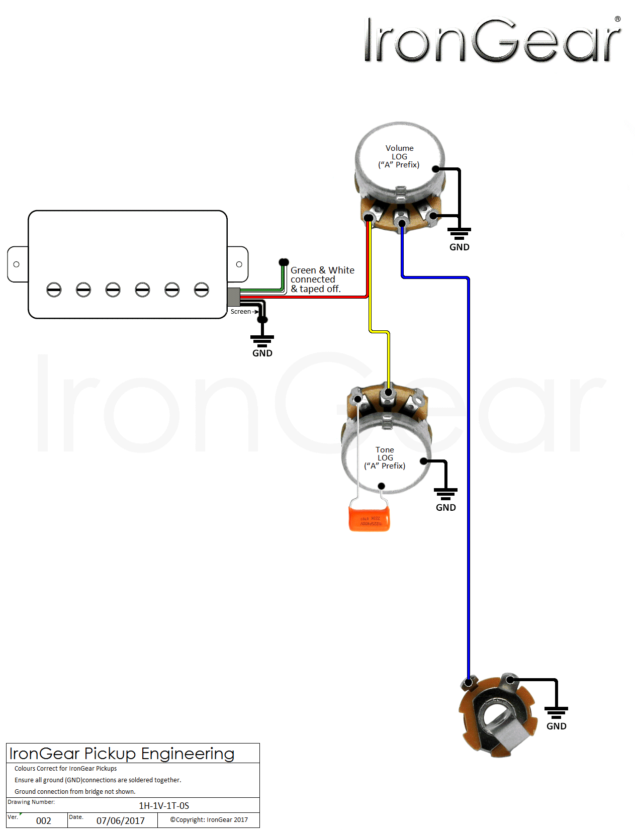 Wiring Diagram For One Humbucker With One Volume One Tone Collection Wiring Diagram For One Humbucker With One Volume One Tone Collection