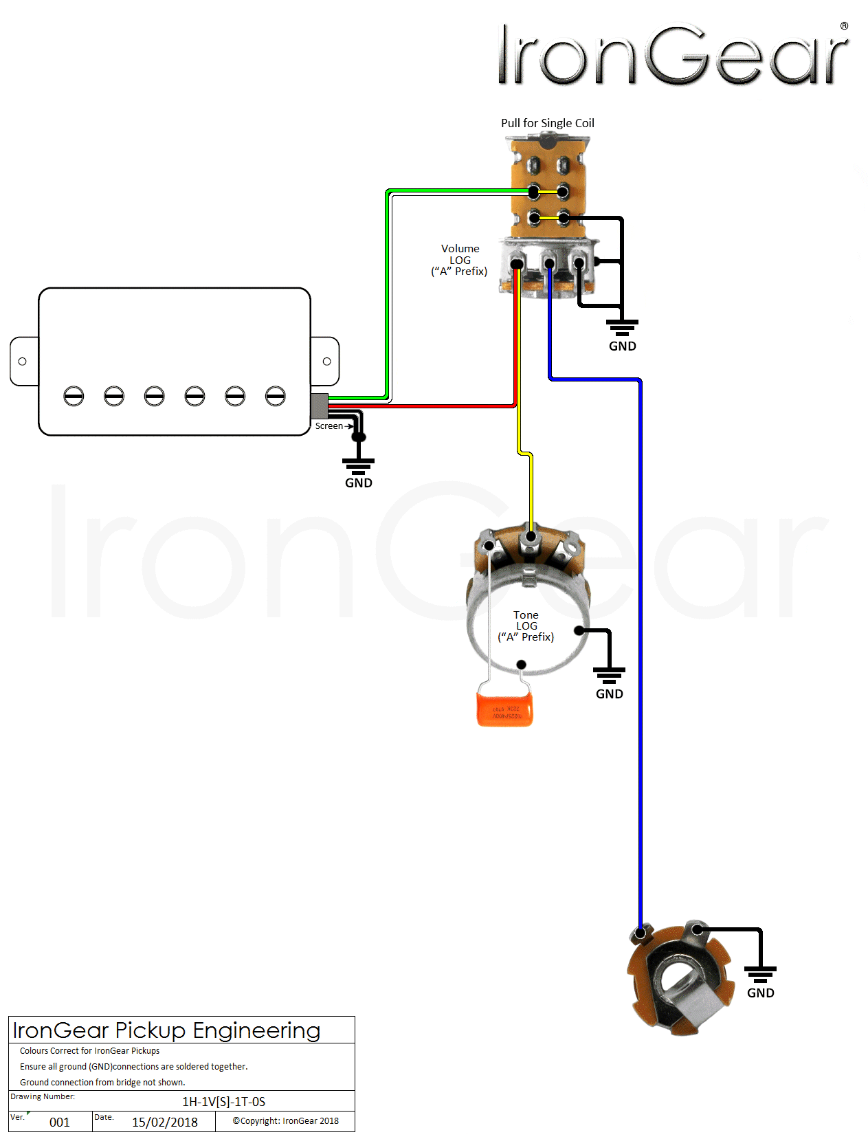 Single Coil Humbucker Wiring Diagram from www.irongear.co.uk