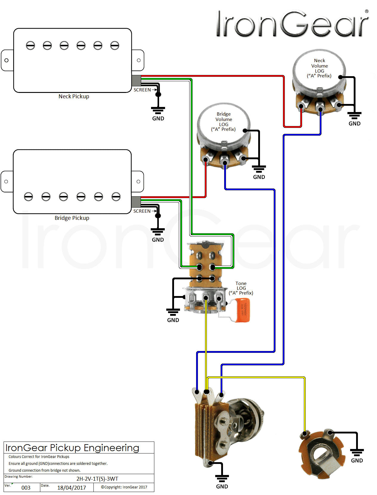 Two Humbucker 2 Conductor Blade Switch Wiring Diagram from www.irongear.co.uk
