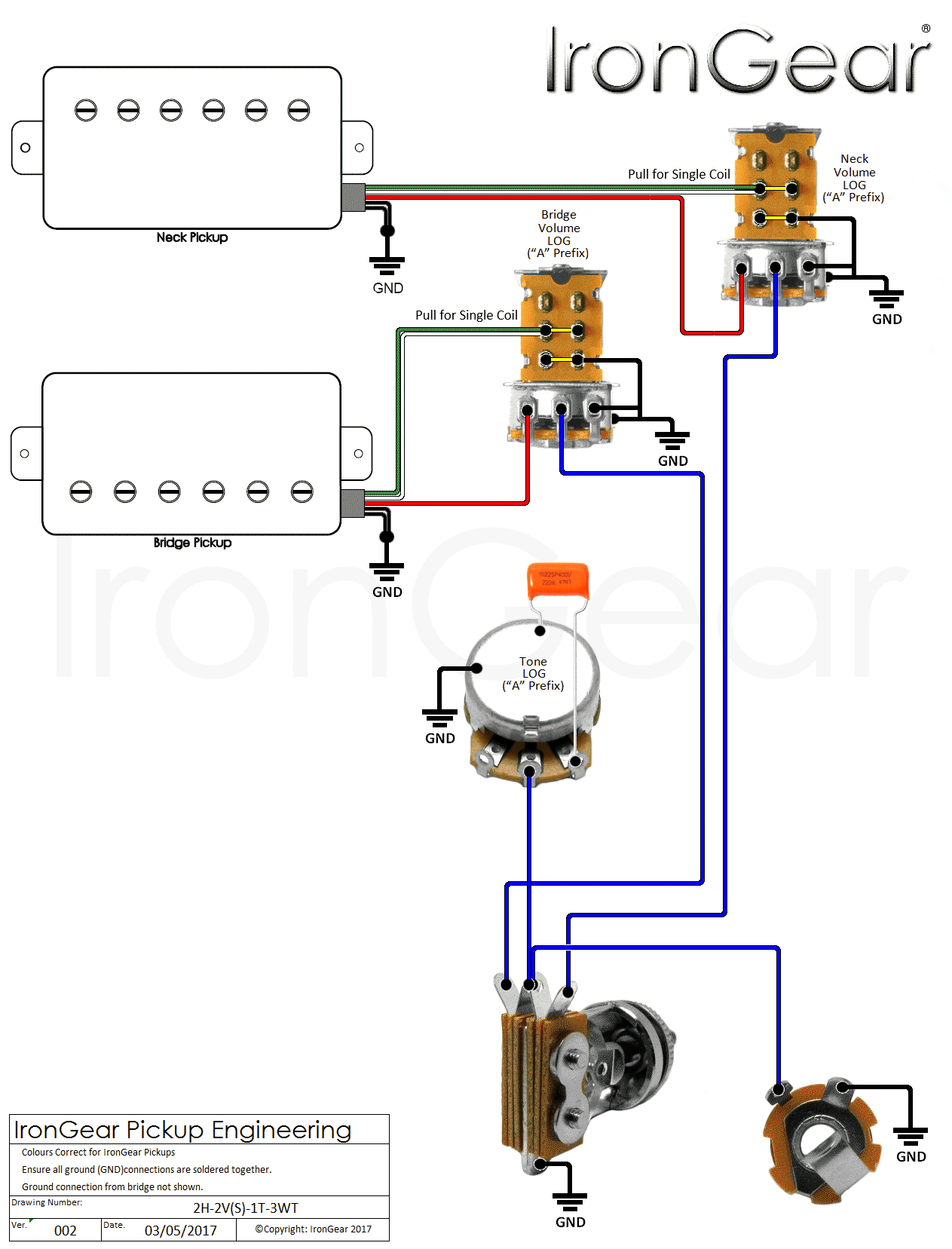 Wiring Diagram For Telecaster Humbucker And Single Coil from www.irongear.co.uk