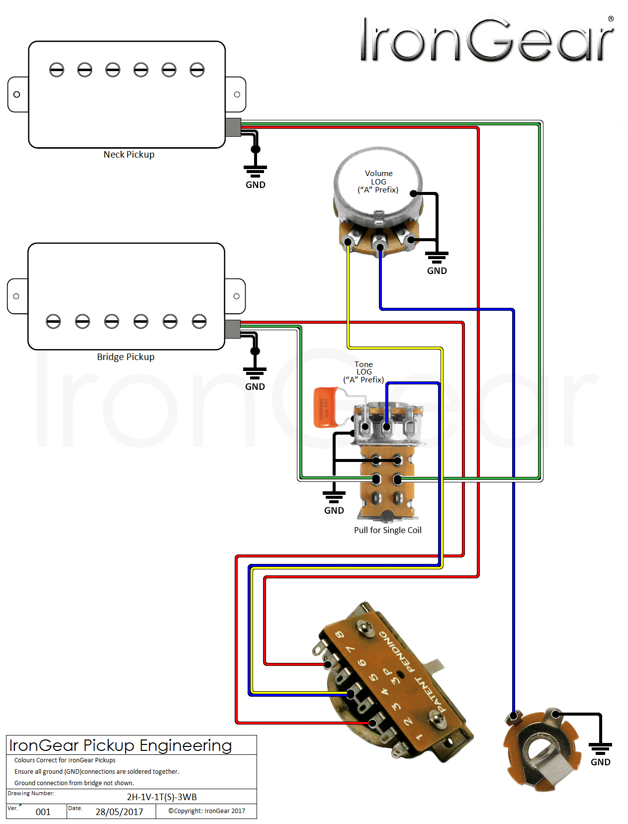 3 Humbucker Wiring Diagram from www.irongear.co.uk