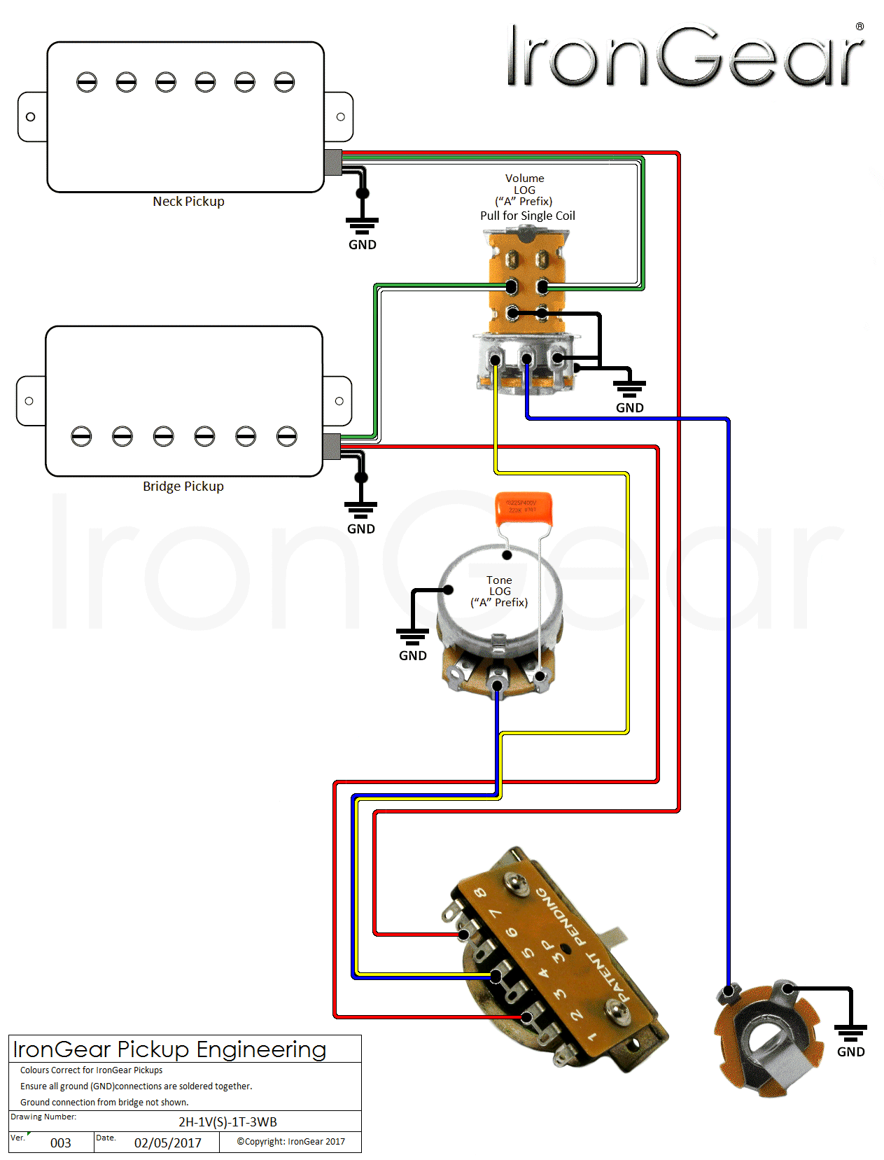 Hsh Wiring Diagram 5 Way Switch 2 Conductor Humbucker from www.irongear.co.uk