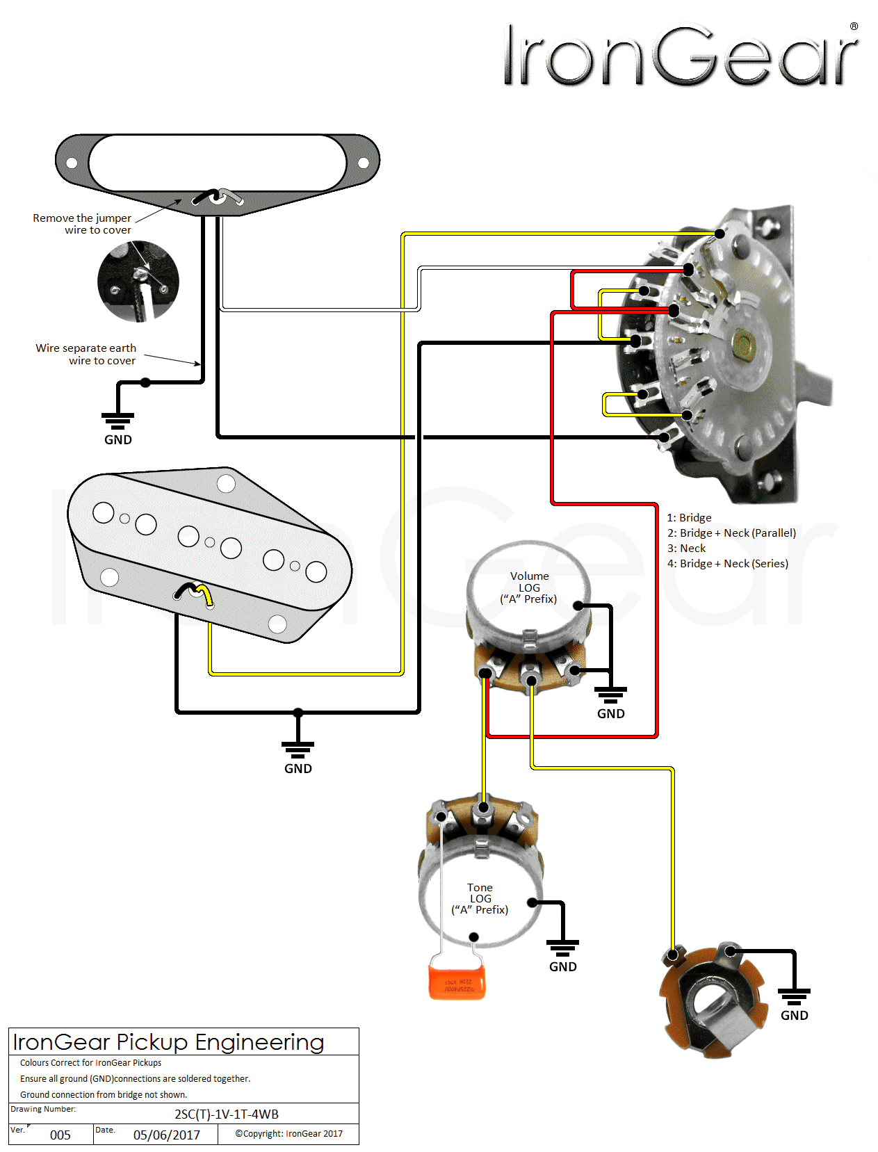 Telecaster 2 Humbuckers 4 Way Switch Wiring Diagram from www.irongear.co.uk