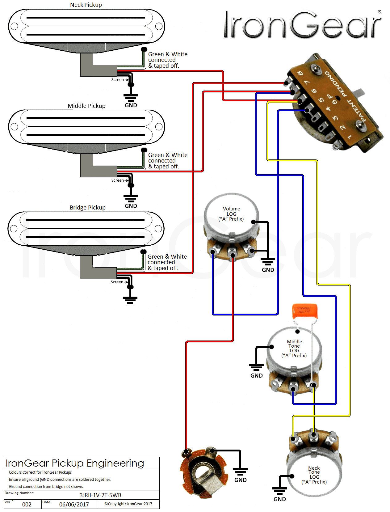 3 Humbucker Pickup Wiring Diagram 5 Way Switch from www.irongear.co.uk
