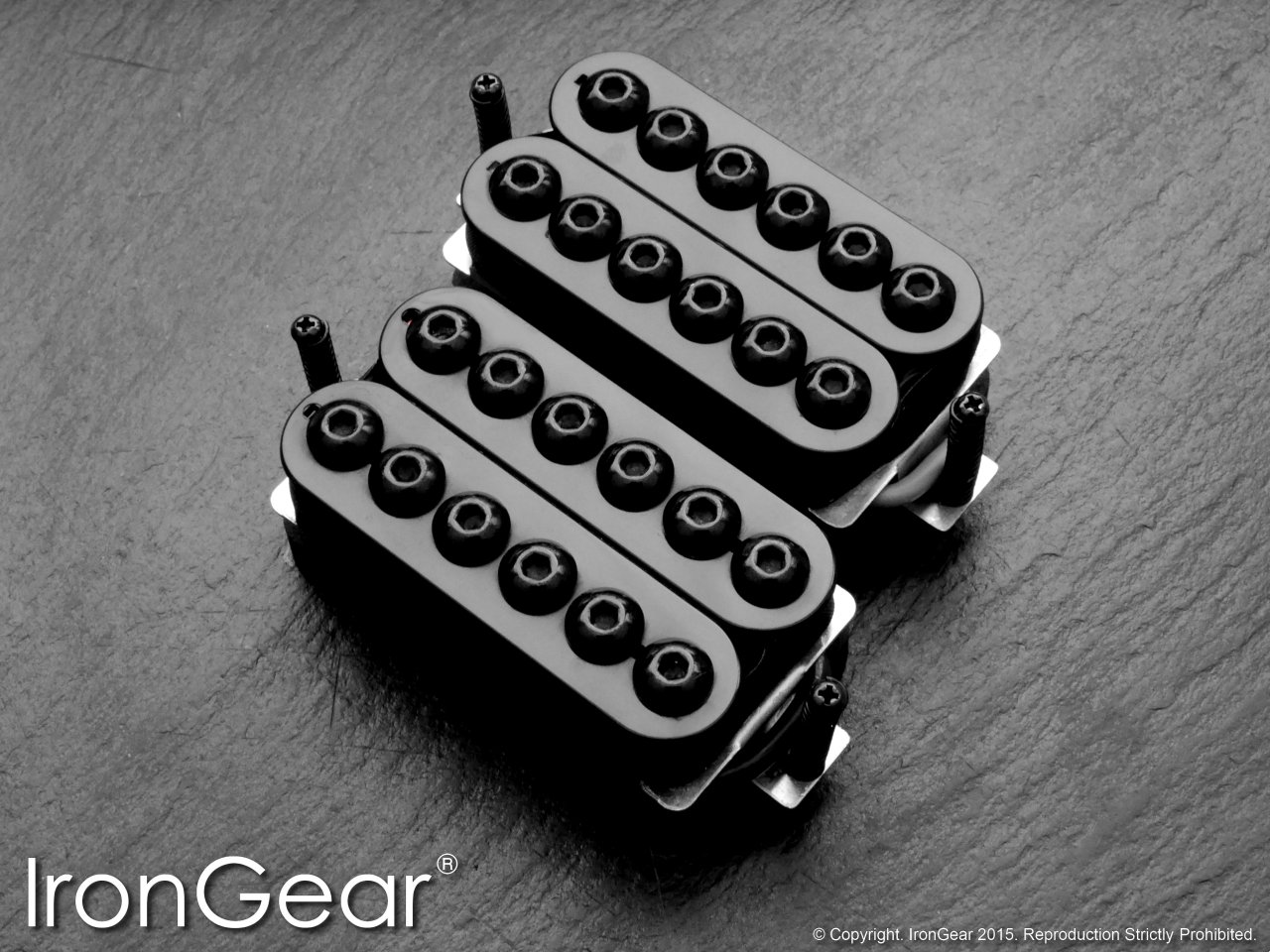 IronGear Hammer Head humbucker, black open coils