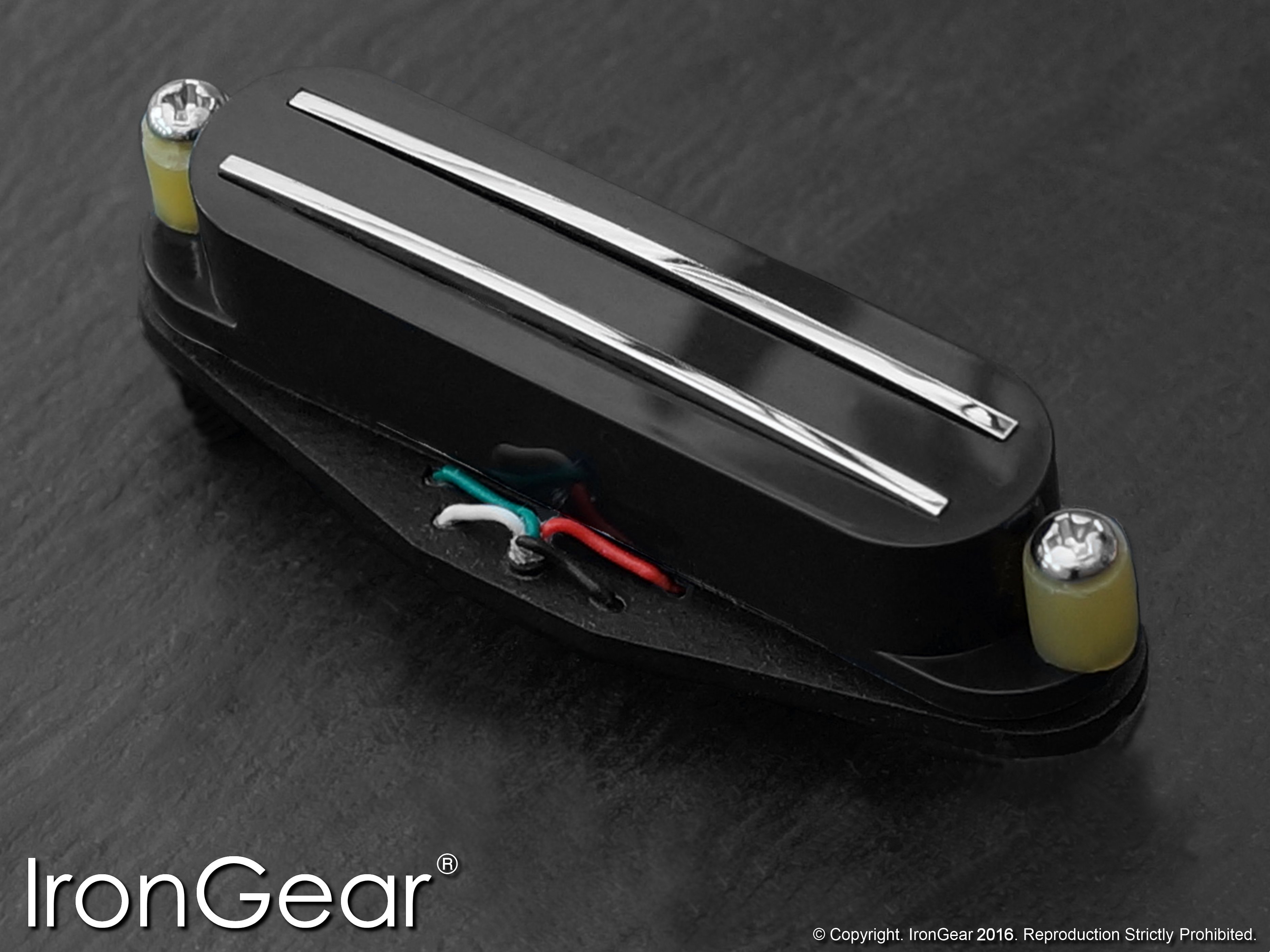 IronGear Jailhouse Rail II single-coil-sized humbucker, black cover