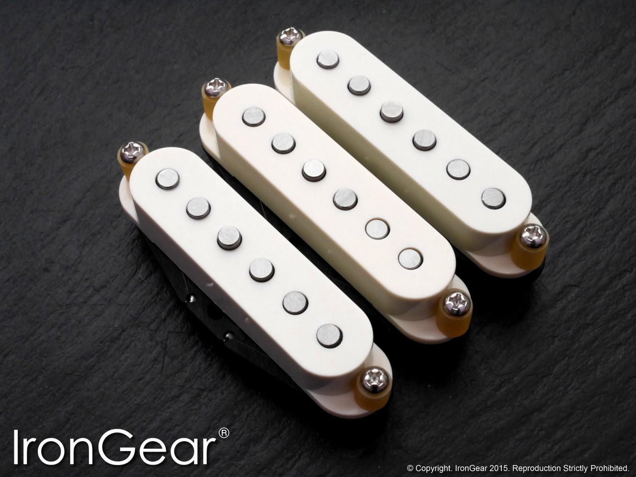 IronGear Smoke Stack II dual-coil Stratocaster pickup set, parchment covers